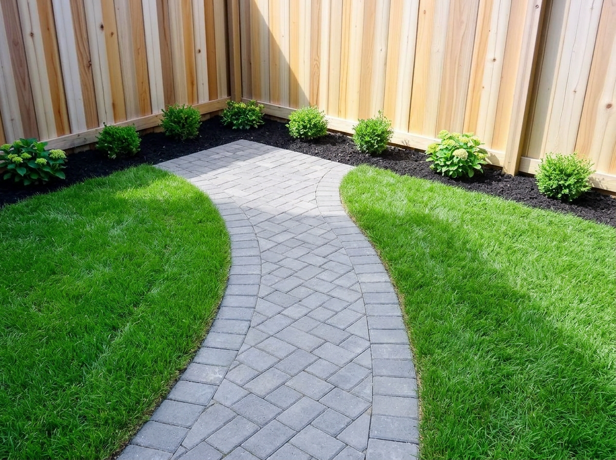 After: Backyard paver walkway